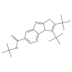 2,3-Bis(trifluoromethyl)-[1.3]thiazolo[3.2-a]benzimidazol-7-N-tert-butyl-carboxamide结构式