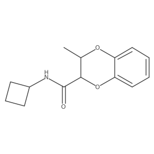 N-cyclobutyl-3-methyl-2,3-dihydro-1,4-benzodioxine-2-carboxamide结构式