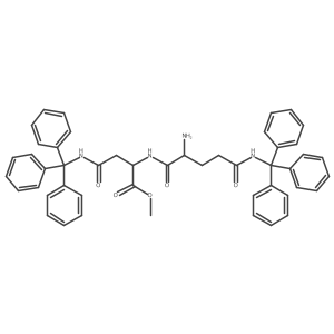 (S)-Methyl 2-((S)-2-amino-5-oxo-5-(tritylamino)pentanamido)-4-oxo-4-(tritylamino)butanoate结构式