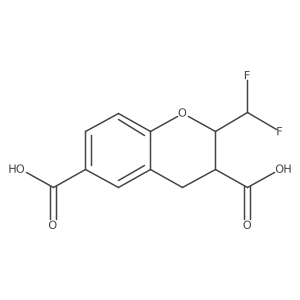 2-(difluoromethyl)-3,4-dihydro-2H-1-benzopyran-3,6-dicarboxylic acid Structure