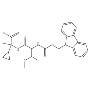 2-cyclopropyl-2-[(2S,3R)-2-({[(9H-fluoren-9-yl)methoxy]carbonyl}amino)-3-methoxybutanamido]propanoic acid结构式