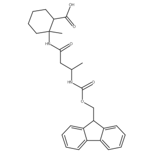 2-[(3S)-3-({[(9H-fluoren-9-yl)methoxy]carbonyl}amino)butanamido]-2-methylcyclohexane-1-carboxylic acid Structure