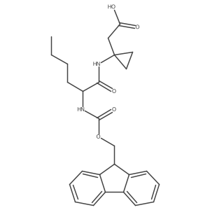 2-{1-[2-({[(9H-fluoren-9-yl)methoxy]carbonyl}amino)hexanamido]cyclopropyl}acetic acid Structure