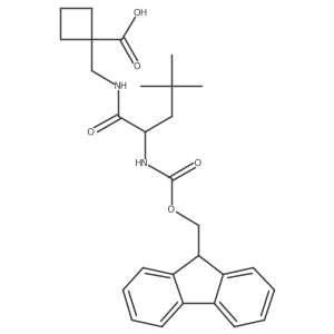 1-{[2-({[(9H-fluoren-9-yl)methoxy]carbonyl}amino)-4,4-dimethylpentanamido]methyl}cyclobutane-1-carboxylic acid结构式