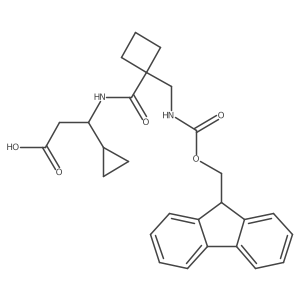 3-cyclopropyl-3-({1-[({[(9H-fluoren-9-yl)methoxy]carbonyl}amino)methyl]cyclobutyl}formamido)propanoic acid Structure