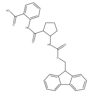 2-[2-({[(9H-fluoren-9-yl)methoxy]carbonyl}amino)cyclopentaneamido]benzoic acid结构式