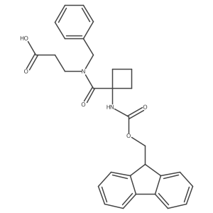 3-{N-benzyl-1-[1-({[(9H-fluoren-9-yl)methoxy]carbonyl}amino)cyclobutyl]formamido}propanoic acid Structure