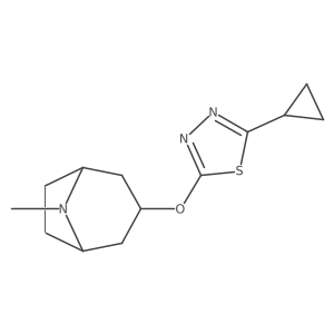 3-[(5-Cyclopropyl-1,3,4-thiadiazol-2-yl)oxy]-8-methyl-8-azabicyclo[3.2.1]octane结构式