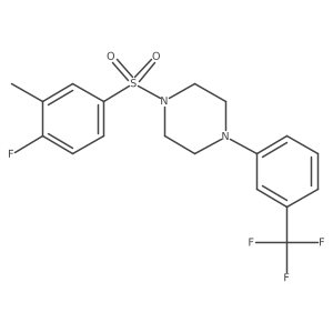 1-((4-Fluoro-3-methylphenyl)sulfonyl)-4-(3-(trifluoromethyl)phenyl)piperazine Structure