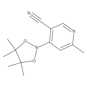 6-Methyl-4-(4,4,5,5-tetramethyl-1,3,2-dioxaborolan-2-yl)nicotinonitrile结构式