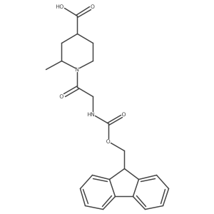 rac-(2R,4R)-1-[2-({[(9H-fluoren-9-yl)methoxy]carbonyl}amino)acetyl]-2-methylpiperidine-4-carboxylic acid结构式