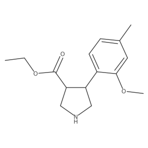 rac-ethyl (3R,4S)-4-(2-methoxy-4-methylphenyl)pyrrolidine-3-carboxylate结构式