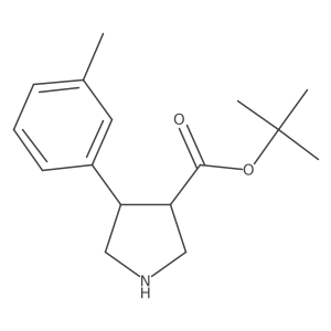 rac-tert-butyl (3R,4S)-4-(3-methylphenyl)pyrrolidine-3-carboxylate结构式