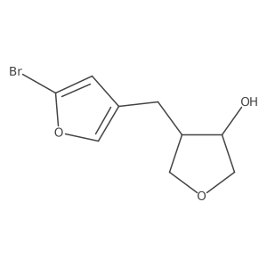 rac-(3R,4S)-4-[(5-bromofuran-3-yl)methyl]oxolan-3-ol结构式