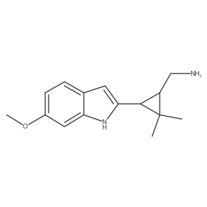 rac-[(1R,3R)-3-(6-methoxy-1H-indol-2-yl)-2,2-dimethylcyclopropyl]methanamine结构式
