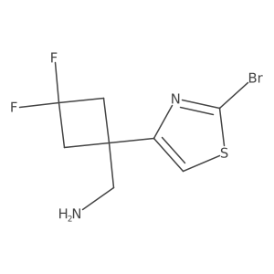 [1-(2-Bromo-1,3-thiazol-4-yl)-3,3-difluorocyclobutyl]methanamine结构式