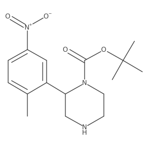 Tert-butyl 2-(2-methyl-5-nitrophenyl)piperazine-1-carboxylate结构式