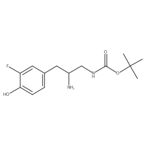 tert-butyl N-[2-amino-3-(3-fluoro-4-hydroxyphenyl)propyl]carbamate结构式