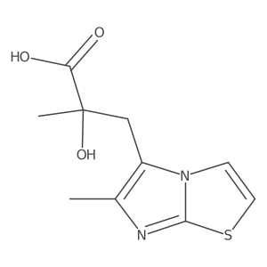 2-Hydroxy-2-methyl-3-{6-methylimidazo[2,1-b][1,3]thiazol-5-yl}propanoic acid Structure