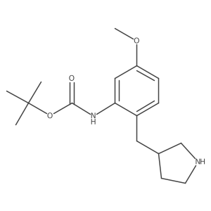 tert-butyl N-{5-methoxy-2-[(pyrrolidin-3-yl)methyl]phenyl}carbamate Structure