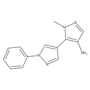 1-methyl-5-(1-phenyl-1H-pyrazol-4-yl)-1H-pyrazol-4-amine结构式