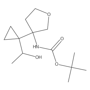 tert-butyl N-{3-[1-(1-hydroxyethyl)cyclopropyl]oxolan-3-yl}carbamate Structure