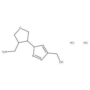 [1-[(3S,4S)-4-(Aminomethyl)oxolan-3-yl]triazol-4-yl]methanol;dihydrochloride结构式