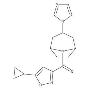 8-(5-cyclopropyl-1,2-oxazole-3-carbonyl)-3-(1H-imidazol-1-yl)-8-azabicyclo[3.2.1]octane Structure