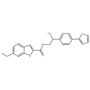 N-{2-hydroxy-2-[4-(thiophen-2-yl)phenyl]ethyl}-6-methoxy-1H-indole-2-carboxamide结构式