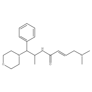 (E)-4-(Dimethylamino)-N-(1-morpholin-4-yl-1-phenylpropan-2-yl)but-2-enamide结构式