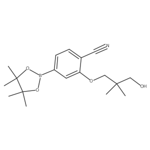2-(3-Hydroxy-2,2-dimethylpropoxy)-4-(tetramethyl-1,3,2-dioxaborolan-2-yl)benzonitrile Structure