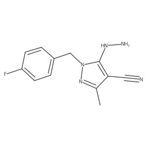 1-[(4-Fluorophenyl)methyl]-5-hydrazinyl-3-methylpyrazole-4-carbonitrile Structure