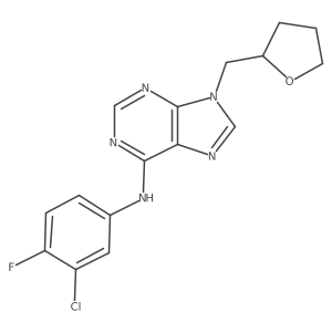 N-(3-chloro-4-fluorophenyl)-9-[(oxolan-2-yl)methyl]-9H-purin-6-amine Structure