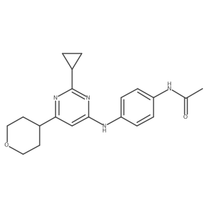 N-(4-{[2-cyclopropyl-6-(oxan-4-yl)pyrimidin-4-yl]amino}phenyl)acetamide Structure