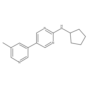 N-cyclopentyl-5-(5-methylpyridin-3-yl)pyrimidin-2-amine Structure