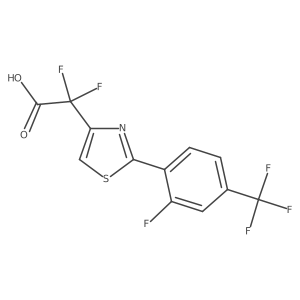 2,2-Difluoro-2-{2-[2-fluoro-4-(trifluoromethyl)phenyl]-1,3-thiazol-4-yl}acetic acid Structure