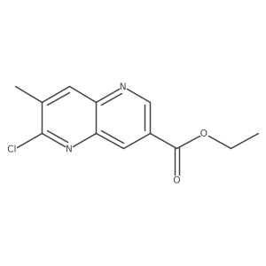 Ethyl 6-chloro-7-methyl-1,5-naphthyridine-3-carboxylate结构式
