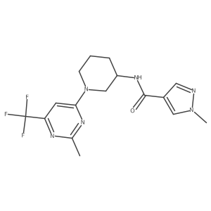 1-methyl-N-{1-[2-methyl-6-(trifluoromethyl)pyrimidin-4-yl]piperidin-3-yl}-1H-pyrazole-4-carboxamide Structure