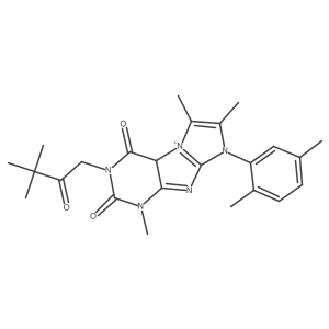 2-(3,3-dimethyl-2-oxobutyl)-6-(2,5-dimethylphenyl)-4,7,8-trimethyl-9aH-purino[7,8-a]imidazol-9-ium-1,3-dione Structure
