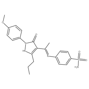 4-({(1Z)-1-[1-(4-methoxyphenyl)-5-oxo-3-propyl-1,5-dihydro-4H-pyrazol-4-ylidene]ethyl}amino)benzenesulfonamide结构式