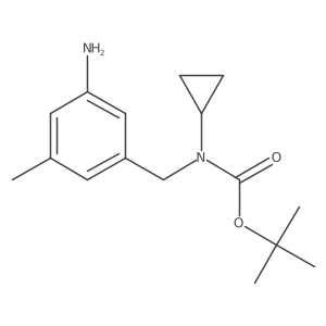 3-(N-tert-butoxycarbonyl-N-cyclopropylaminomethyl)-5-methylaniline结构式