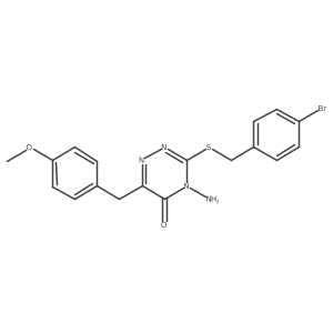 4-amino-3-((4-bromobenzyl)thio)-6-(4-methoxybenzyl)-1,2,4-triazin-5(4H)-one Structure