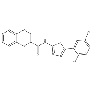 N-(5-(2,5-dichlorophenyl)-1,3,4-oxadiazol-2-yl)-2,3-dihydrobenzo[b][1,4]dioxine-2-carboxamide结构式