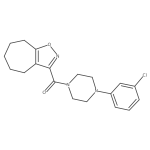 3-{[4-(3-chlorophenyl)piperazin-1-yl]carbonyl}-5,6,7,8-tetrahydro-4H-cyclohepta[d]isoxazole Structure
