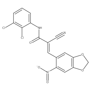 2-cyano-N-(2,3-dichlorophenyl)-3-(6-nitro-1,3-dioxaindan-5-yl)prop-2-enamide Structure