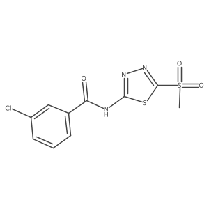 3-chloro-N-[5-(methylsulfonyl)-1,3,4-thiadiazol-2-yl]benzamide结构式