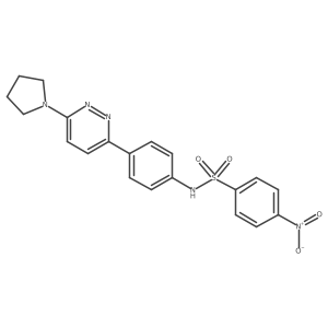 4-nitro-N-(4-(6-(pyrrolidin-1-yl)pyridazin-3-yl)phenyl)benzenesulfonamide结构式