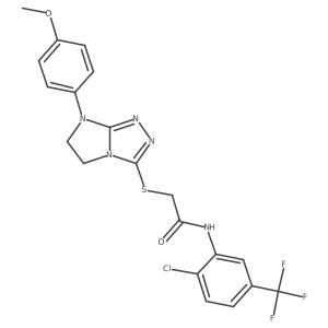 N-(2-chloro-5-(trifluoromethyl)phenyl)-2-((7-(4-methoxyphenyl)-6,7-dihydro-5H-imidazo[2,1-c][1,2,4]triazol-3-yl)thio)acetamide Structure