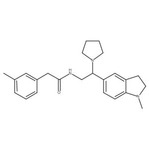 N-(2-(1-methylindolin-5-yl)-2-(pyrrolidin-1-yl)ethyl)-2-(m-tolyl)acetamide结构式
