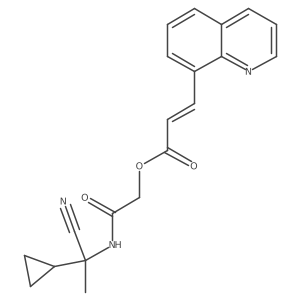 [2-[(1-cyano-1-cyclopropylethyl)amino]-2-oxoethyl] (E)-3-quinolin-8-ylprop-2-enoate结构式